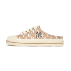 Giày MLB Mule Playball Monogram New York Yankees D.Beige