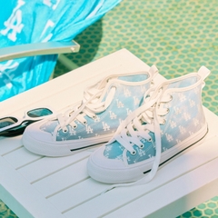 Giày MLB Playball High Monogram Mesh LA Dodgers Blue