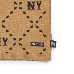 Khăn Quàng Cổ MLB Monogram Scarf Collection New York Yankees Beige