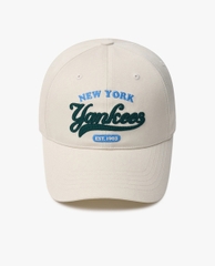 Mũ Lưỡi Trai MLB Cursive Logo Unstructured Ball Cap New York Yankees Cream