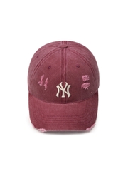 Mũ Lưỡi Trai MLB Damage Washed Unstructured Ball Cap New York Yankees Burgundy