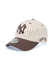 Mũ Lưỡi Trai MLB Signature Stripe Unstructured Ball Cap New York Yankees Brown [Karina PICK]