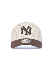 Mũ Lưỡi Trai MLB Signature Stripe Unstructured Ball Cap New York Yankees Brown [Karina PICK]