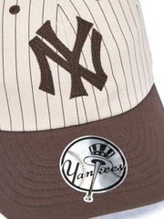 Mũ Lưỡi Trai MLB Signature Stripe Unstructured Ball Cap New York Yankees Brown [Karina PICK]