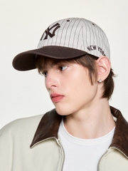 Mũ Lưỡi Trai MLB Signature Stripe Unstructured Ball Cap New York Yankees Brown [Karina PICK]