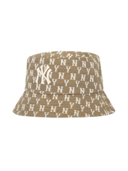 Nón Bucket MLB Classic Mono Jacquard Bucket Hat New York Yankees Beige