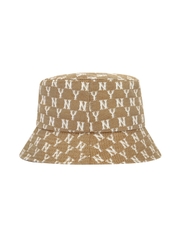 Nón Bucket MLB Classic Mono Jacquard Bucket Hat New York Yankees Beige