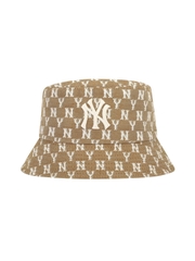 Nón Bucket MLB Classic Mono Jacquard Bucket Hat New York Yankees Beige