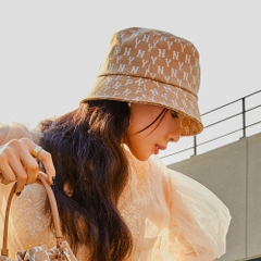 Nón Bucket MLB Classic Mono Jacquard Bucket Hat New York Yankees Beige