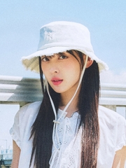 Nón Bucket MLB Colored Denim Safari Bucket Hat New York Yankees Cream