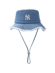 Nón Bucket MLB Colored Denim Safari Bucket Hat New York Yankees Blue