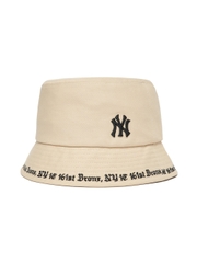 Nón Bucket MLB Gothic Bucket Hat New York Yankees New York Yankees Beige