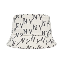 Nón MLB Bic Classic Monogram Bucket Hat New York Yankees Cream