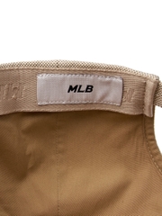 Nón MLB Korea Basic Canvas Leather Logo Structure Ball Cap Boston Red Sox Cream