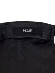 Nón MLB Korea Basic Canvas Leather Logo Structure Ball Cap Cleveland Guardians Black
