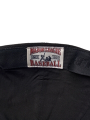 Nón MLB Korea Basic Canvas Leather Logo Structure Ball Cap Cleveland Guardians Black