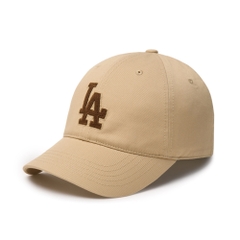 Nón MLB Korea Basic Medium Logo Unstructured Ball Cap LA Dodgers Beige