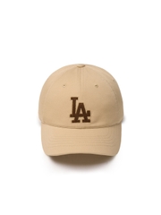 Nón MLB Korea Basic Medium Logo Unstructured Ball Cap LA Dodgers Beige
