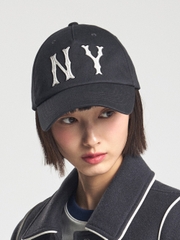 Nón MLB Korea Basic Coopers Washed Unstructured Ball Cap New York Yankees Black