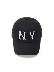 Nón MLB Korea Basic Coopers Washed Unstructured Ball Cap New York Yankees Black