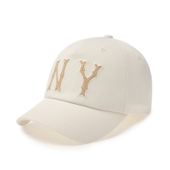 Nón MLB Korea Basic Coopers Washed Unstructured Ball Cap New York Yankees Cream