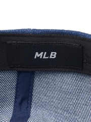 Nón MLB Korea Varsity Culsive Lettering Denim Unstructured Ball Cap LA Dodgers Indigo