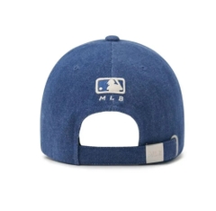 Nón MLB Korea Varsity Culsive Lettering Denim Unstructured Ball Cap New York Yankees Indigo