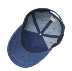 Nón MLB Korea Varsity Culsive Lettering Denim Unstructured Ball Cap New York Yankees Indigo