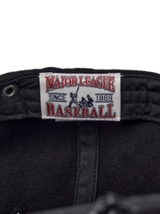 Nón MLB Korea Damaged Washed Denim Unstructured Ball Cap New York Yankees Black