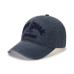 Nón MLB Korea Varsity Lettering Color Denim Unstructured Ball Cap New York Yankees Indigo