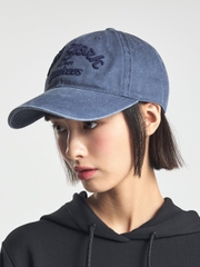Nón MLB Korea Varsity Lettering Color Denim Unstructured Ball Cap New York Yankees Indigo
