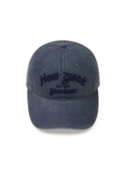 Nón MLB Korea Varsity Lettering Color Denim Unstructured Ball Cap New York Yankees Indigo