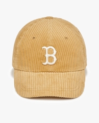 Nón MLB Korea Corduroy Unstructured Ball Cap Boston Red Sox Beige