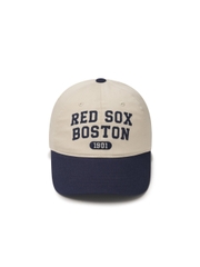 Nón MLB Korea Lettering Color Block Unstructured Ball Cap Boston Red Sox Navy