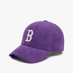 Nón MLB Korea Corduroy Unstructured Ball Cap Boston Red Sox Purple