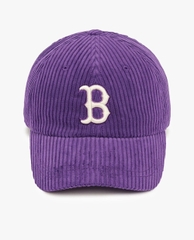 Nón MLB Korea Corduroy Unstructured Ball Cap Boston Red Sox Purple