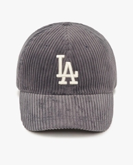 Nón MLB Korea Corduroy Unstructured Ball Cap LA Dodgers Grey