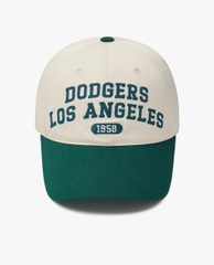 Nón MLB Korea Lettering Color Block Unstructured Ball Cap LA Dodgers Green