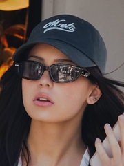 Nón MLB Korea Culsive Lettering Unstructured Ball Cap New York Mets Grey