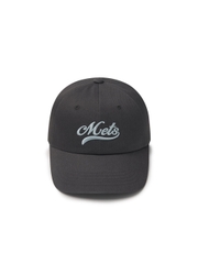 Nón MLB Korea Culsive Lettering Unstructured Ball Cap New York Mets Grey