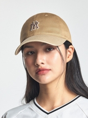 Nón MLB Korea Varsity One Point Color Block Unstructured Ball Cap New York Yankees Beige
