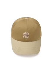 Nón MLB Korea Varsity One Point Color Block Unstructured Ball Cap New York Yankees Beige