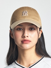 Nón MLB Korea Varsity One Point Color Block Unstructured Ball Cap New York Yankees Beige