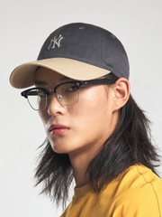 Nón MLB Korea Varsity One Point Color Block Unstructured Ball Cap New York Yankees Grey