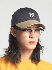 Nón MLB Korea Varsity One Point Color Block Unstructured Ball Cap New York Yankees Grey
