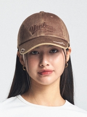 Nón MLB Korea Vintage Culsive Unstructured Ball Cap New York Yankees Brown