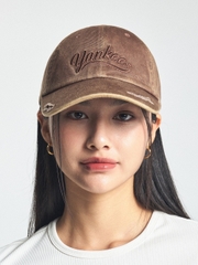 Nón MLB Korea Vintage Culsive Unstructured Ball Cap New York Yankees Brown