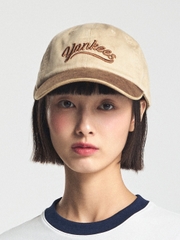 Nón MLB Korea Varsity Vintage Culsive Color Block Unstructured Ball Cap New York Yankees Sand