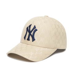 Nón MLB Monogram Jacquard Ball-Cap New York Yankees Beige
