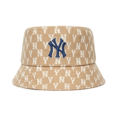 Nón MLB Monogram Classic Bucket Hat New York Yankees D.Beige